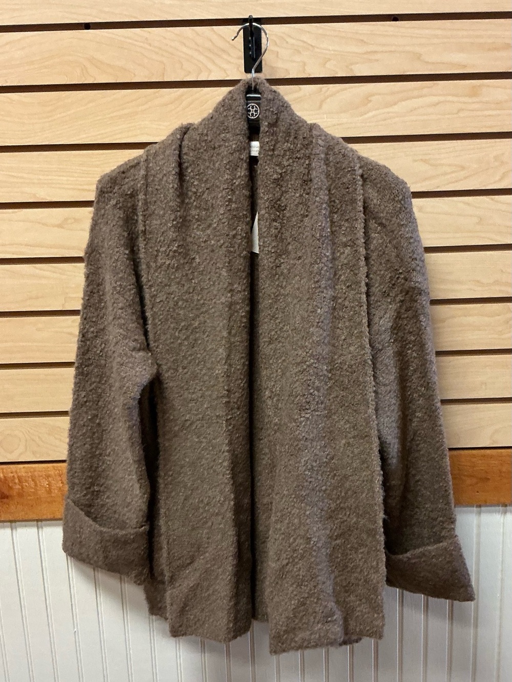 Abercrombie & Fitch Taupe Bouclé Open Cardigan